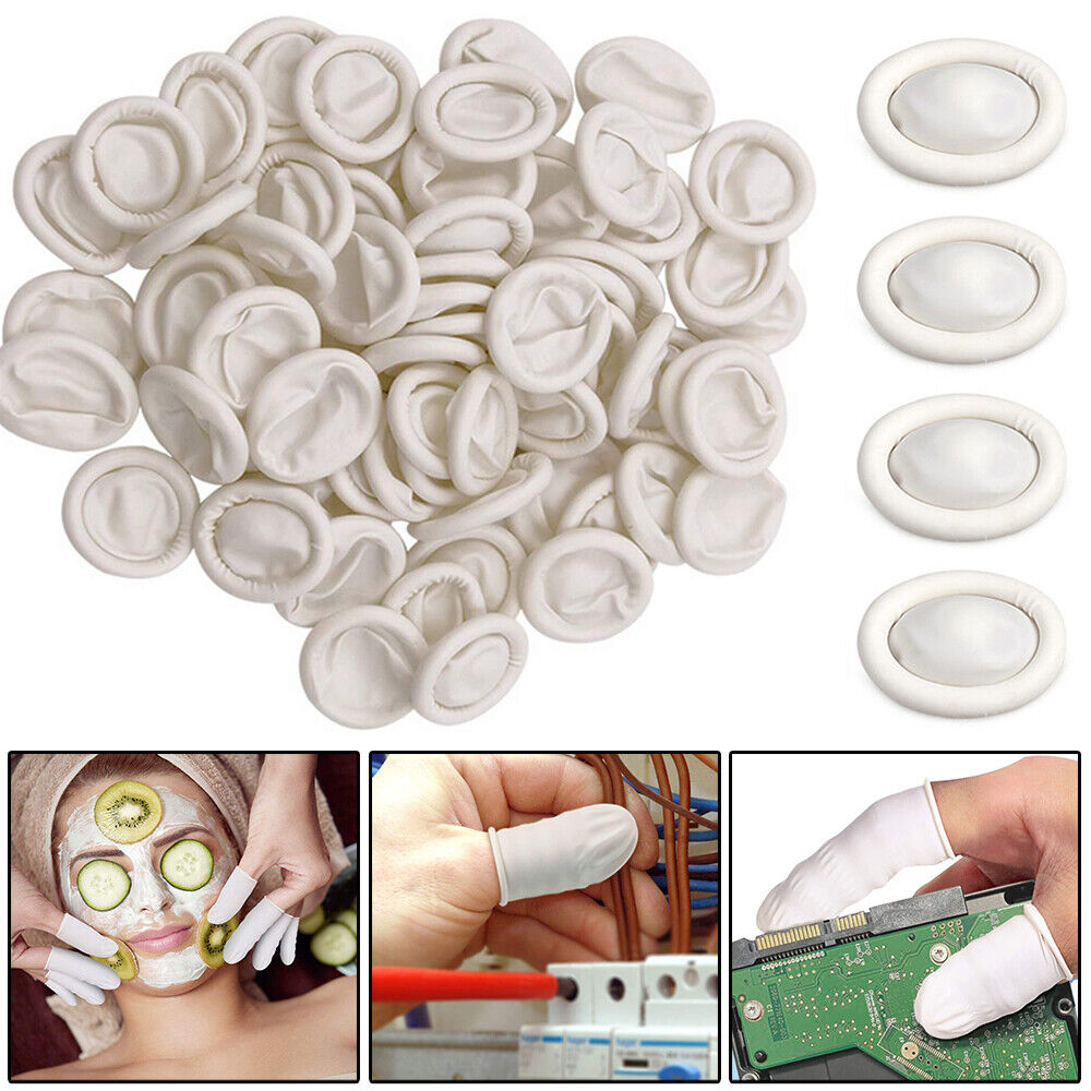 100-1000pcs Latex Rubber Finger Cots Sets Fingertips Protector Gloves Art Craft