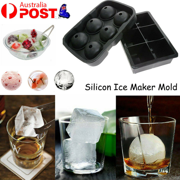 Whiskey Silicon Ice Cube Ball Maker Mold Sphere Mould Brick Party Tray Round