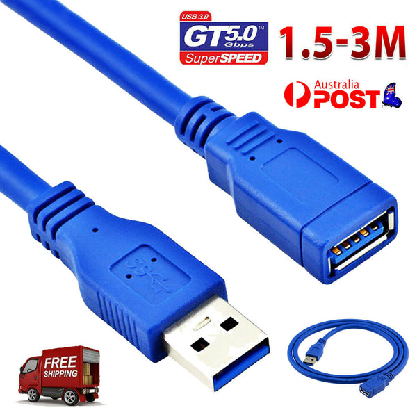 SuperSpeed USB 3.0 Male to Female Data Cable Extension Cord For Laptop PC Camera