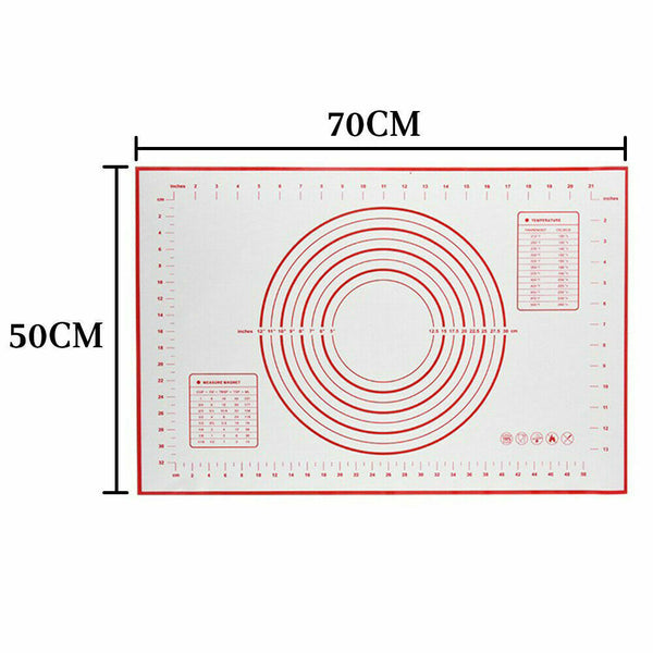 3Size Non-Stick Silicone Cake Dough Mat Pastry Clay Fondant Baking Sheet Kitchen