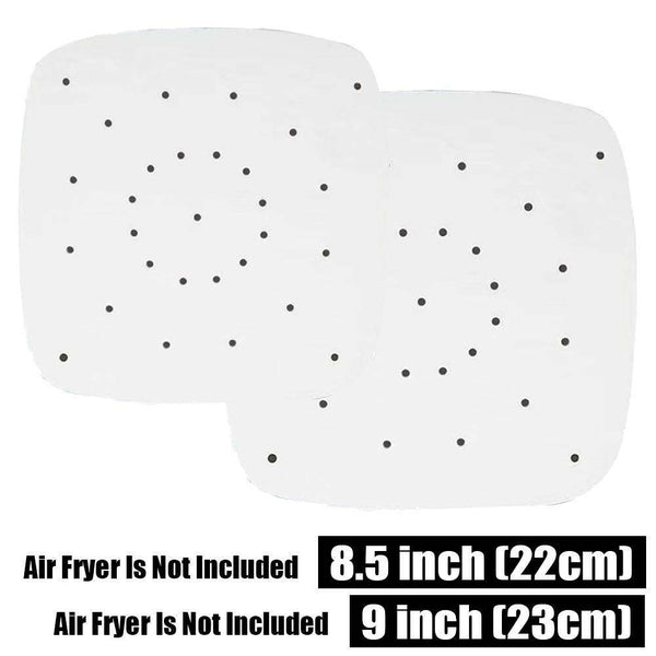 100Pcs Perforated Bamboo Steamer Square Liners Non-Stick Paper Pad For Air Fryer