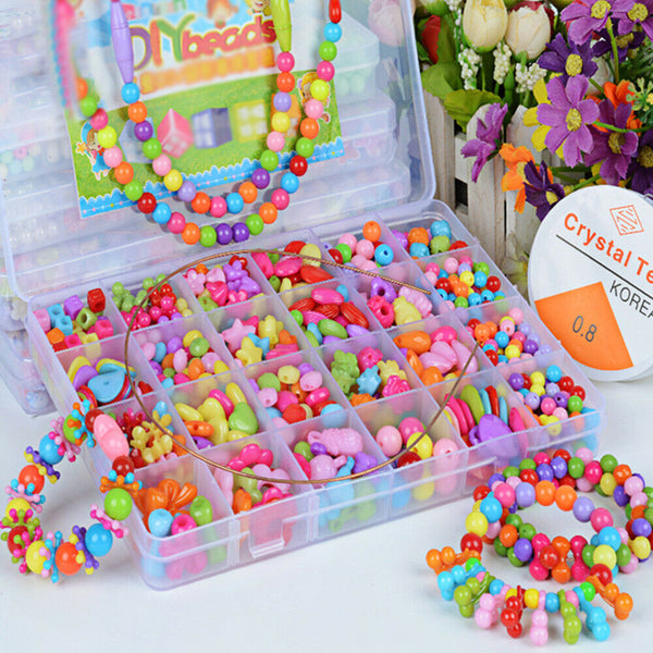 1200x Pop-Snap Beads Jewellery Wire Making Kits Necklace Bracelet DIY tools Toys