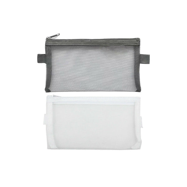 Clear Mesh Portable Large Pen Pencil Case Makeup Cosmetic Storage Bag Pouch Case