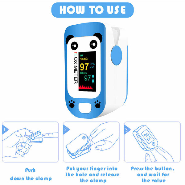 Finger Pulse Oximeter Blood Oxygen Saturation Monitor Rate Heart Adult Kids AU