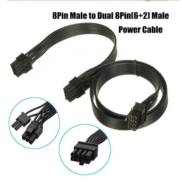 8pin Male To Dual 8 Pin ( 6+2 ) PCI-E PCI PCIE Male GPU Power Splitter Cable