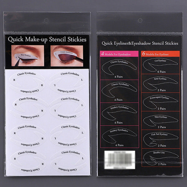 4 Sheets Quick Eyeliner Eyeshadow Stencils Eye Makeup Stickers Different Style