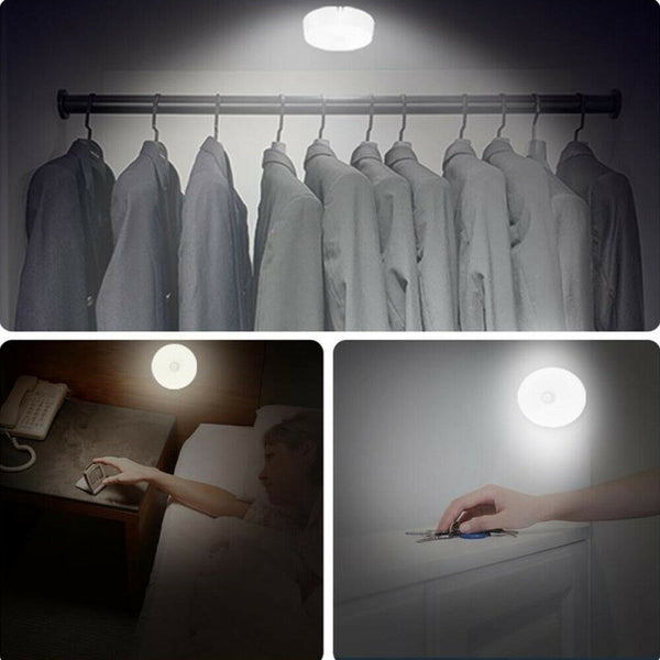 Rechargeable Motion Sensor LED Night Light Body Induction Lamp Wall Mount White