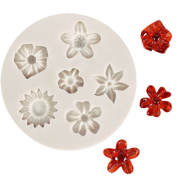 Flower Silicone Cake Topper Decor Fondant Sugarcraft Mould Chocolate Baking Mold