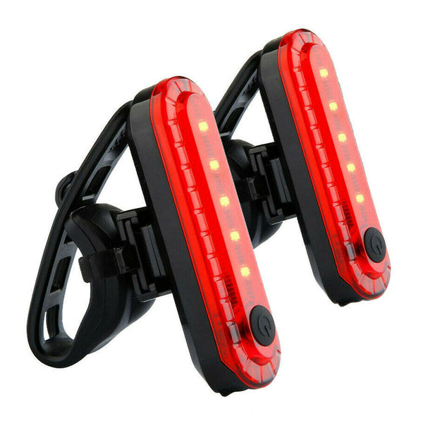 2pc USB Rechargeable Bike Bicycle Cycling 4 Modes LED Front Rear Tail Light Lamp