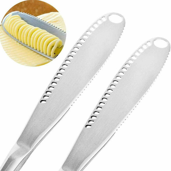 Stainless Steel Butter Spreader Knife - Easy Spread Cold Hard Butte Cheese 3in1