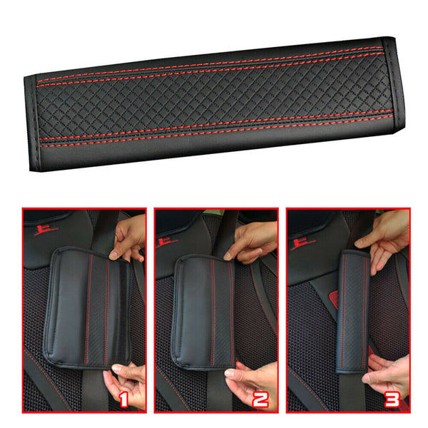 2PCSLeather Safety Belt Shoulder Cover Breathable Protection Seat Belt Padding