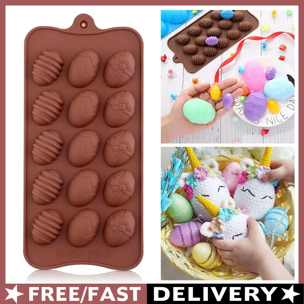 2 PCS Egg Easter Chocolate Cake ice Cube Candy Cookie Silicone Mould Decorating