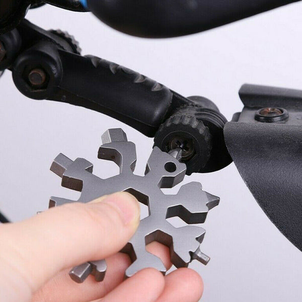 18 In 1 Stainless Tool Multi-Tool Portable Snowflake Shape Key Chain Screwdriver