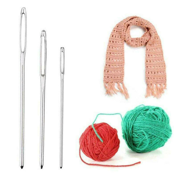 9x Knitter Large Eye Blunt Needles Yarn Hand Sewing Darning Craft Set Wool Thick