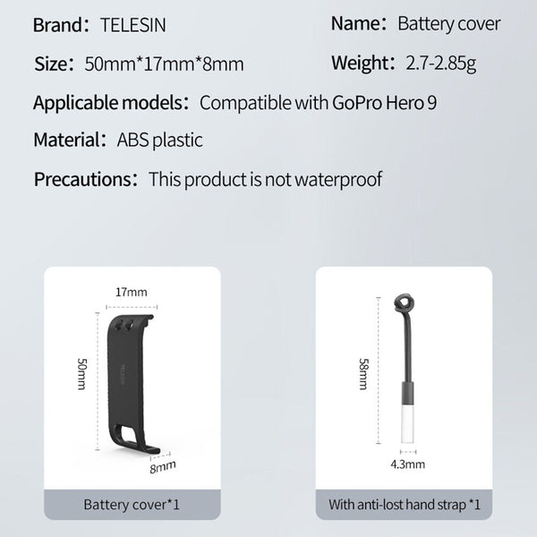 AU Battery Cover for GoPro Hero 9 Black Charging Port Adapter Side Cover Repair