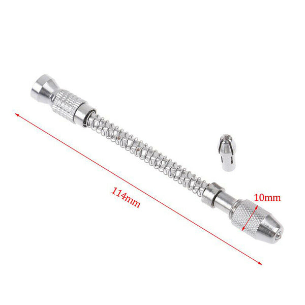 Hand Twist Drill Pin Vice 0.3-2mm+20x Mini Micro Bit Jewellery High Speed Steel