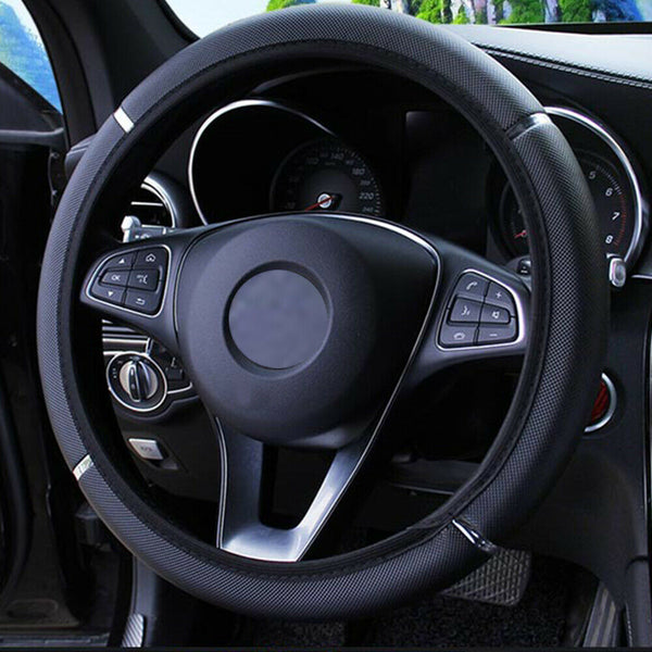 15inch/38cm PU Leather Car Steering Wheel Cover Anti-slip Protector Accessories