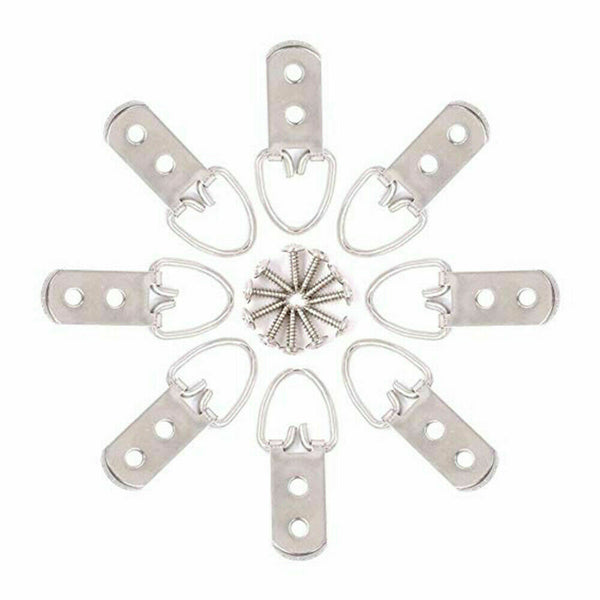 50 Sets Heavy Duty D-Ring Painting Picture Frame Hanger Hanging Hooks + Screw