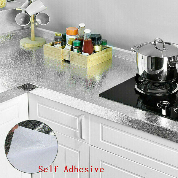 Aluminum Foil Sticker Oil-proof Waterproof Kitchen Cabinet Wall Self Adhesive