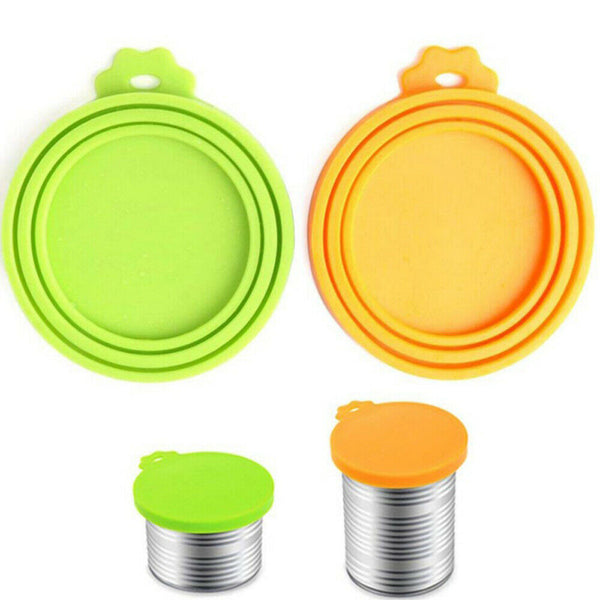 3/6x Pet Food Can Cover Lid Dog Cat Pet Tin Silicone Reusable Storage Cap Top