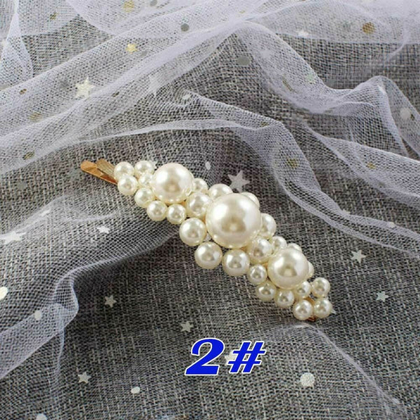 Popular Women Pearl Hair Clip Snap Barrette Stick Hairpin Hair Accessories Gift