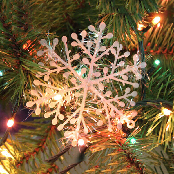 30/60PCS White Snowflake Bunting Garland Hanging Christmas Party Decorations