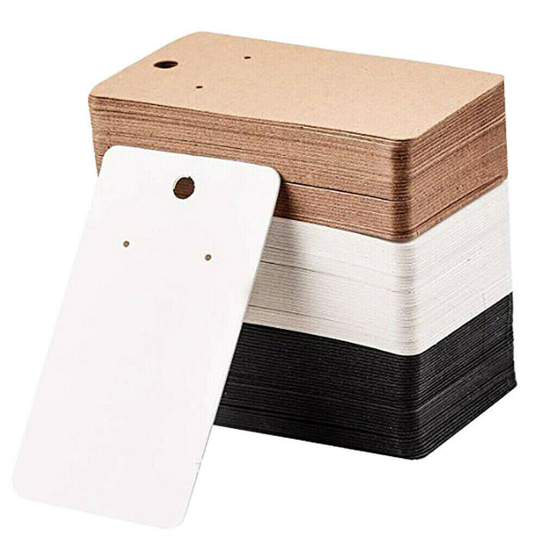 100PCS Earring Cards Cardboard Paper Jewelry Accessories Display Holder Retro