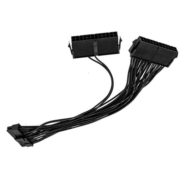 Power Supply PSU 24 pin ATX Mainboard Motherboard Adapter Connector Cable Dual