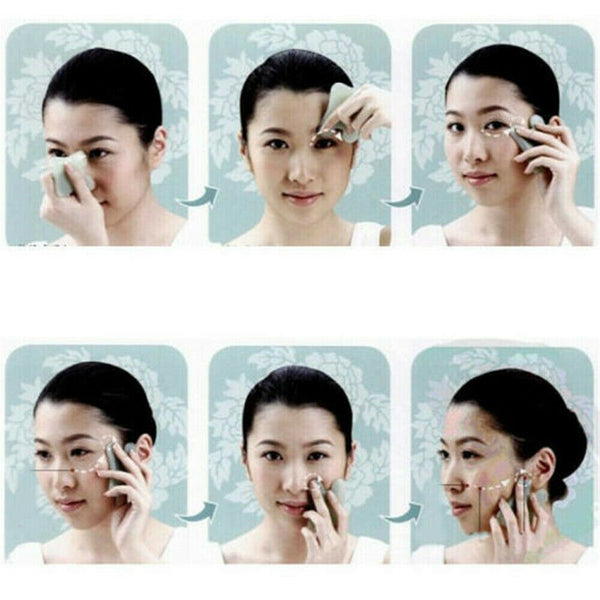 1/3/5/10PCS Natural Guasha Facial Jade Face Body Gua Sha Board Massager Tool AU