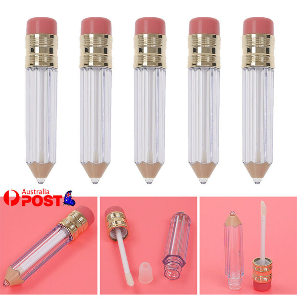 5/10/20x Empty Lip Gloss Tube Container Pencil Shape Lipstick Refillable Bottle