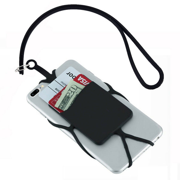 Neck Lanyard Strap Cell Phone ID Card Holder Fits 4"-6.2" Universal Silicone