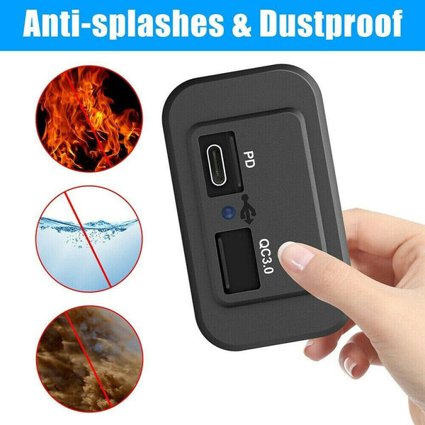 12/24V PD+QC3.0 Dual USB Port Car RV Fast Charger Socket Power Outlet Waterproof