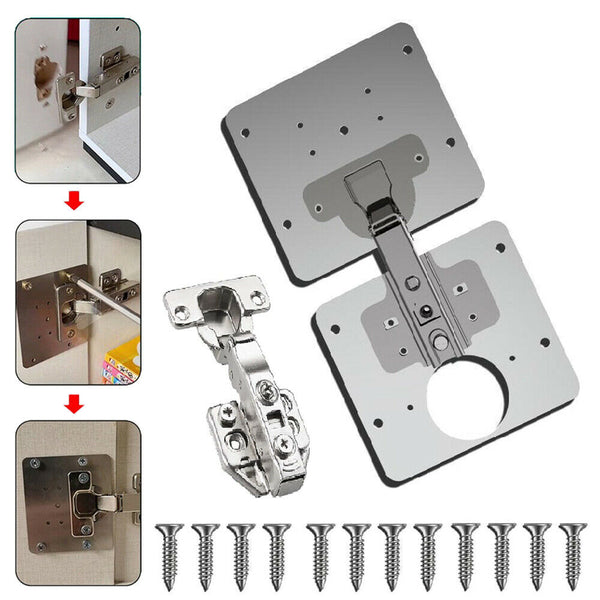 Hinge Repair Plate Stainless Steel Furniture Cupboard Mount Tool For Cabinet Lat