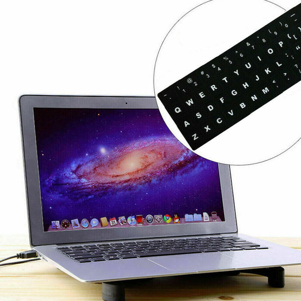 Universal ENGLISH LETTERS KEYBOARD BLACK STICKERS For Desktop Laptop PC Computer