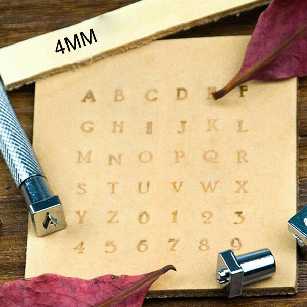 36X Alphabet Leather Stamp Tool Kit Letter Number Punch Logo DIY Craft 4MM/6MM