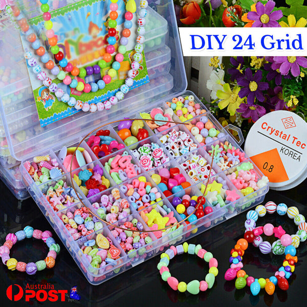 1200x Pop-Snap Beads Jewellery Wire Making Kits Necklace Bracelet DIY tools Toys