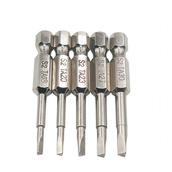 5 Pcs Magnetic S2 Alloy Steel Triangle Head Screwdriver Bit 50mm 1/4 Hex Shank