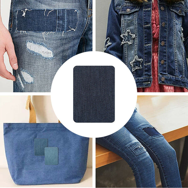 12pcs Assorted Iron On Denim Fabric Mending Patches Repair Kits For Denim Jeans