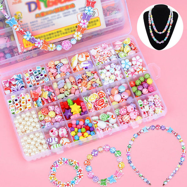 1200x Pop-Snap Beads Jewellery Wire Making Kits Necklace Bracelet DIY tools Toys