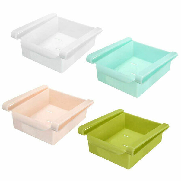 Kitchen Freezer Fridge Space Saver Storage Box Organizer Holder Shelf Rack AU SL