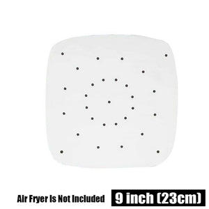 100Pcs Perforated Bamboo Steamer Square Liners Non-Stick Paper Pad For Air Fryer