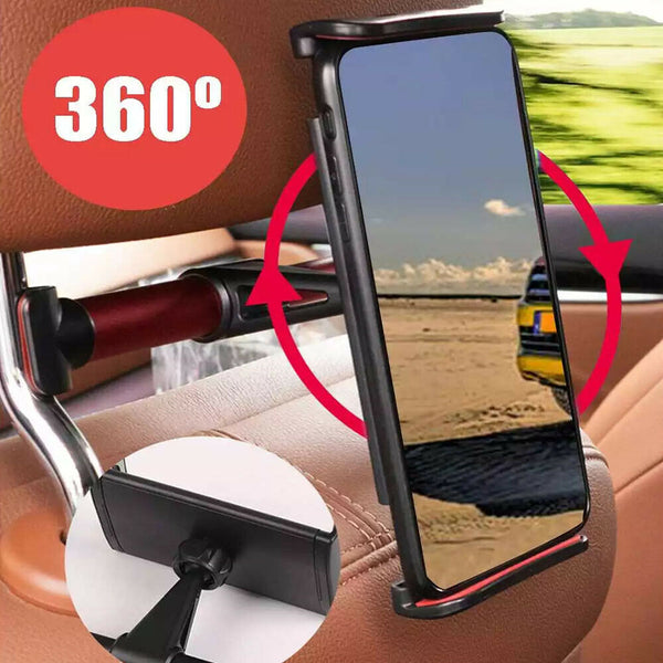 Extendable Foldable Headrest Mount Holder Metal Car Seat For iPhone iPad Tablet