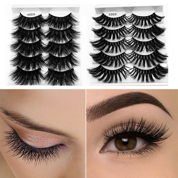 5/10Pairs 3D Mink Natural Thick False Eyelashes Eye Lashes Makeup Extension Hot