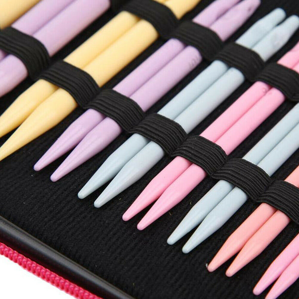 AU 10 Pairs Plastic Change Head Circular Knitting Needle Crochet Hooks Set