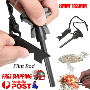 Magnesium Flint Rod Stone Fire Starter Lighter Emergency Survival Camping Hiking