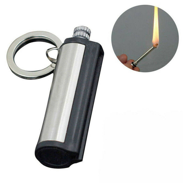 Survival Match Box Permanent Match Keychain Fire Starter Camping Hiking Tool