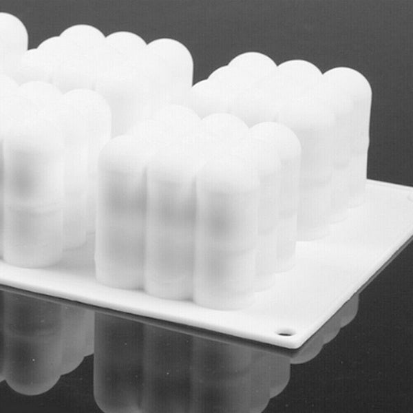 6 Cavities 3D Cube Candle Plaster Mould Silicone Square Bubble Cake Dessert Mold