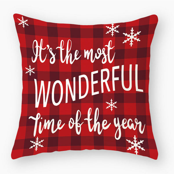 Christmas Cushion Cover Throw Waist Bolster Pillow Case Sofa Home Party Decor