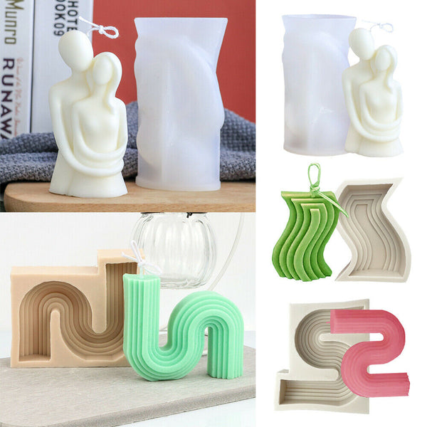 3D Candle Mould Geometric Shape DIY Wax Model Candle Silicone Mold Home Decor