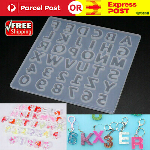 Alphabet Number Silicone Pendant Mold Necklace Jewelry Resin Mould Casting Craft